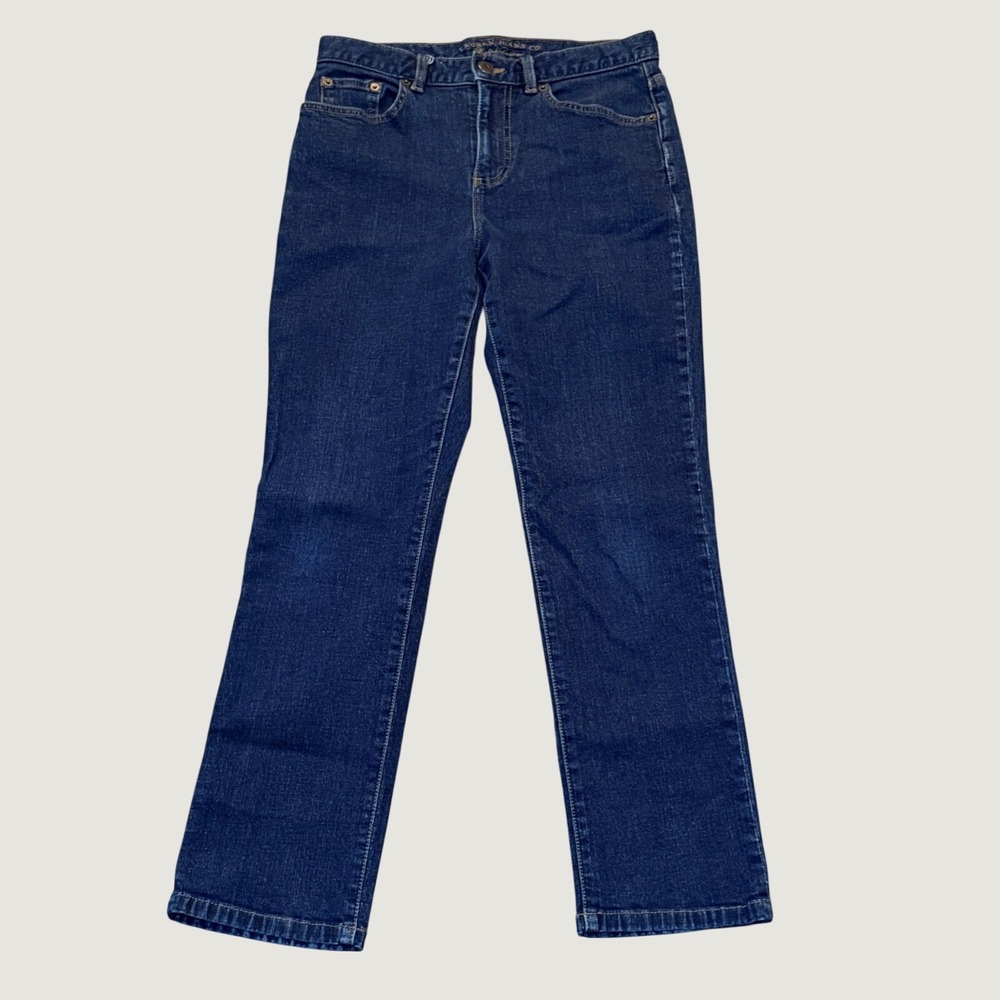 Lauren Ralph Lauren Straight Leg Jeans Womens 4P Dark Blue Denim Stretch Petite